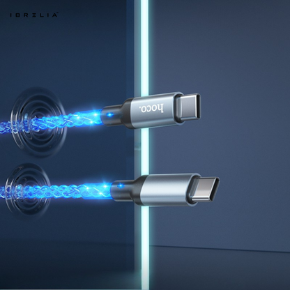 HOCO U112 Shine 60W LED Charging Data Cable (Type-C to Type-C) | IBRELIA™
