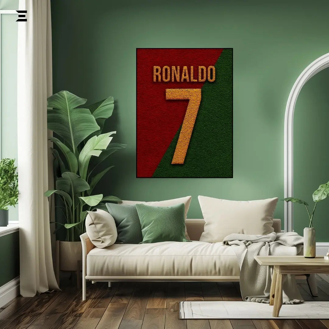 Cristiano Ronaldo “CR7” Jersey Number Resin Wall Art – Portugal Edition | IBRELIA IBRELIA
