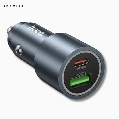 HOCO Z60 Bloom 48W Dual-Port Car Charger – PD30W + QC3.0 Fast Charging | IBRELIA™