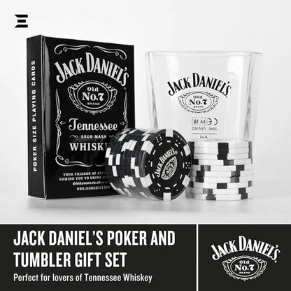 Jack Daniel’s Poker Night Gift Set – Tumbler, Chips & Playing Cards IBRELIA