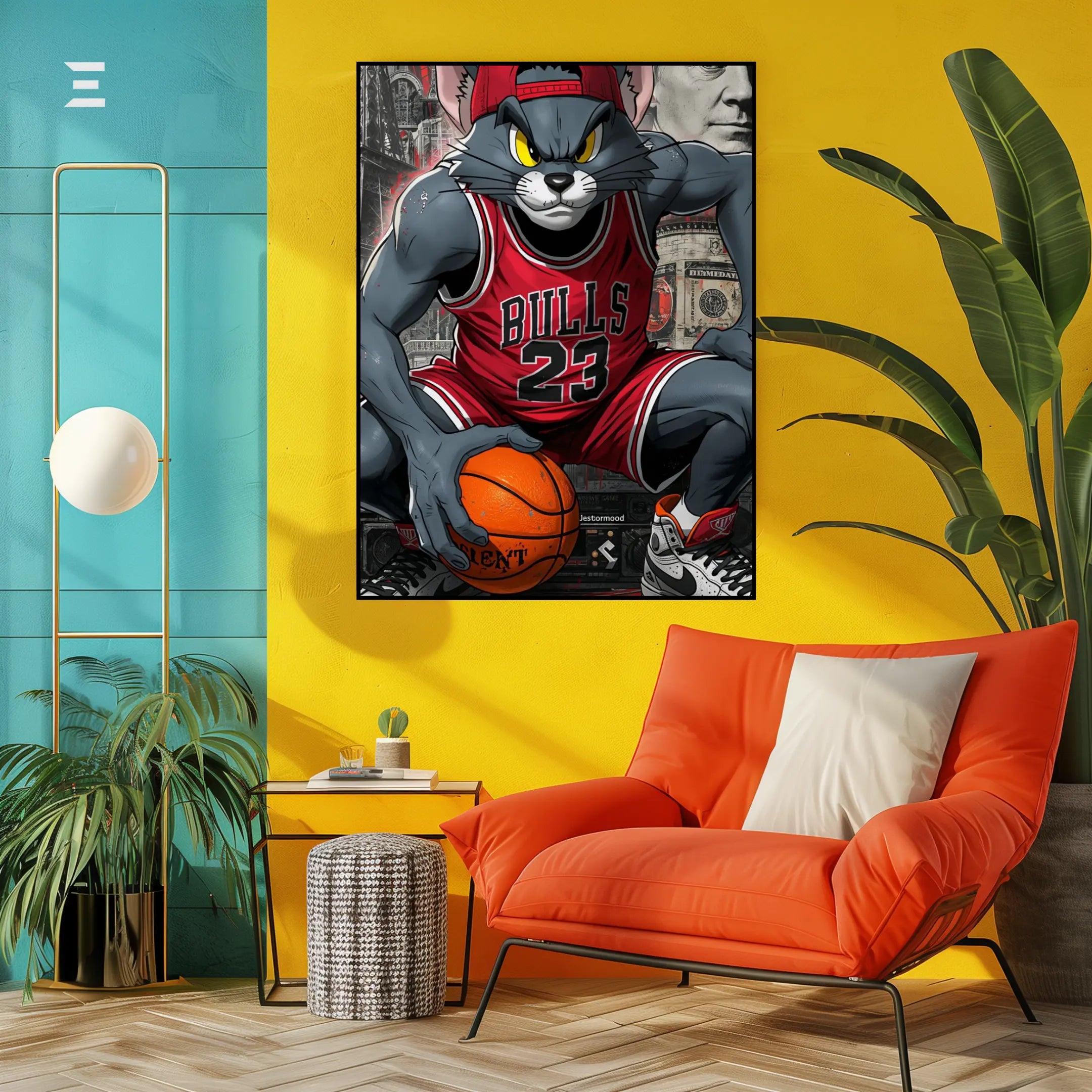 Tom & Jerry Graffiti Pop Art Resin Wall Art – “Bulls 23” Basketball Edition | IBRELIA IBRELIA