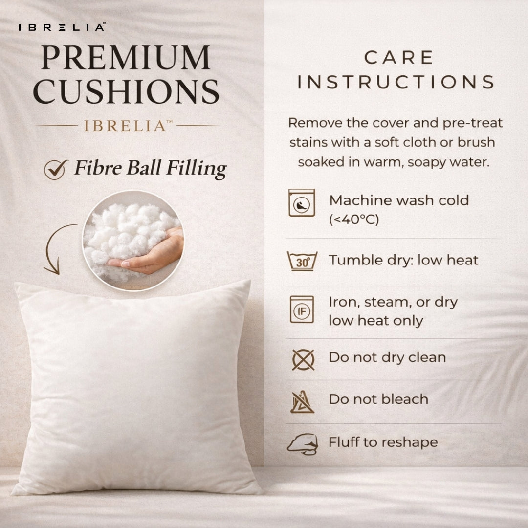 Elegant Botanical Pattern Cushion – 15x15 Inch Decorative Pillow | Double-Sided Print | Premium Fibre Filling | IBRELIA™