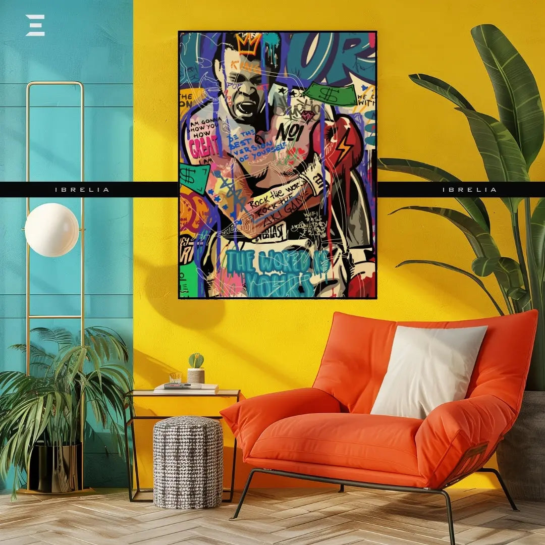 Muhammad Ali Graffiti Resin Wall Art – Limited Edition of 100 (18x24 Inches | Framed) IBRELIA