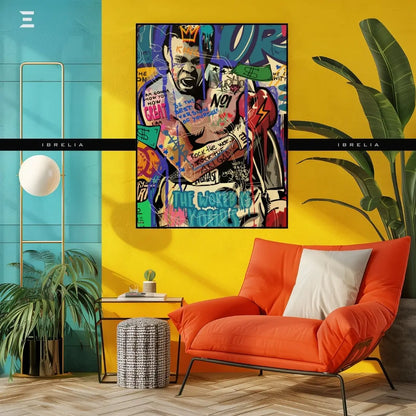 Muhammad Ali Graffiti Resin Wall Art – Limited Edition of 100 (18x24 Inches | Framed) IBRELIA