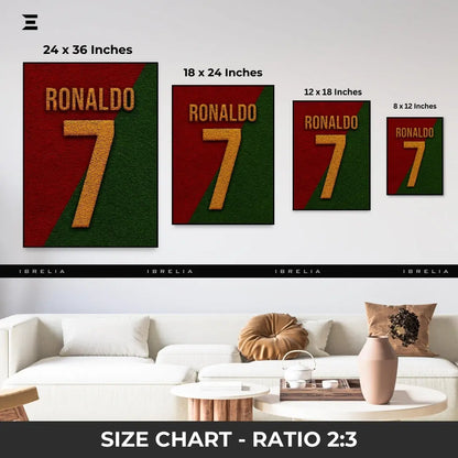 Cristiano Ronaldo “CR7” Jersey Number Resin Wall Art – Portugal Edition | IBRELIA IBRELIA
