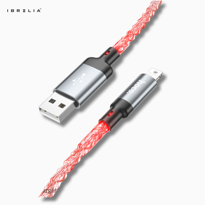HOCO U112 Shine LED Charging Data Cable 2.4A (USB-A to iPhone) | IBRELIA™