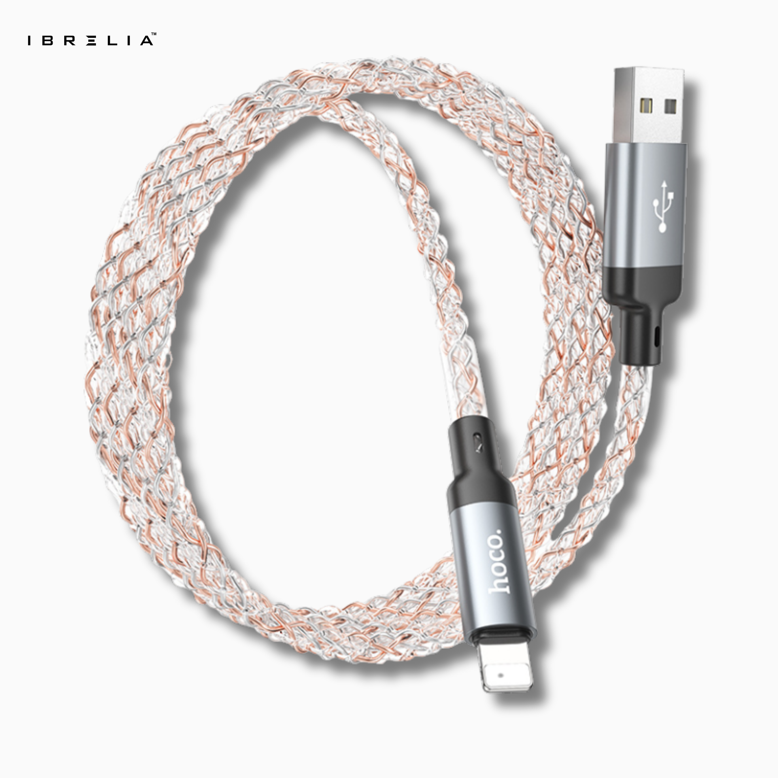 HOCO U112 Shine LED Charging Data Cable 2.4A (USB-A to iPhone) | IBRELIA™