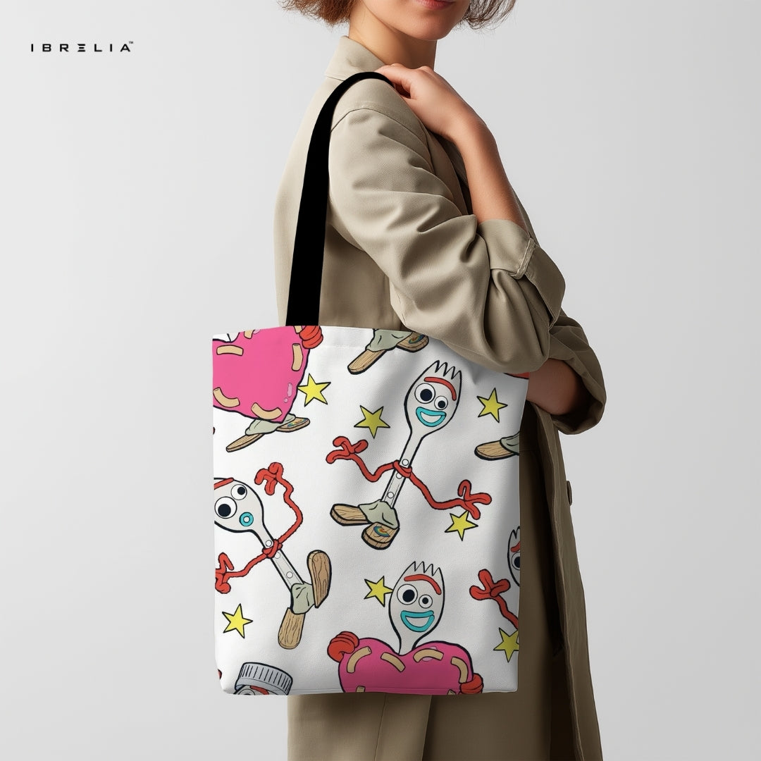 IBRELIA™ Playful Forky Cartoon Tote Bag – Fun Pop Art Everyday Tote IBRELIA