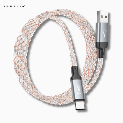 HOCO U112 Shine LED 3A Charging Data Cable (USB-A to Type-C) | IBRELIA™