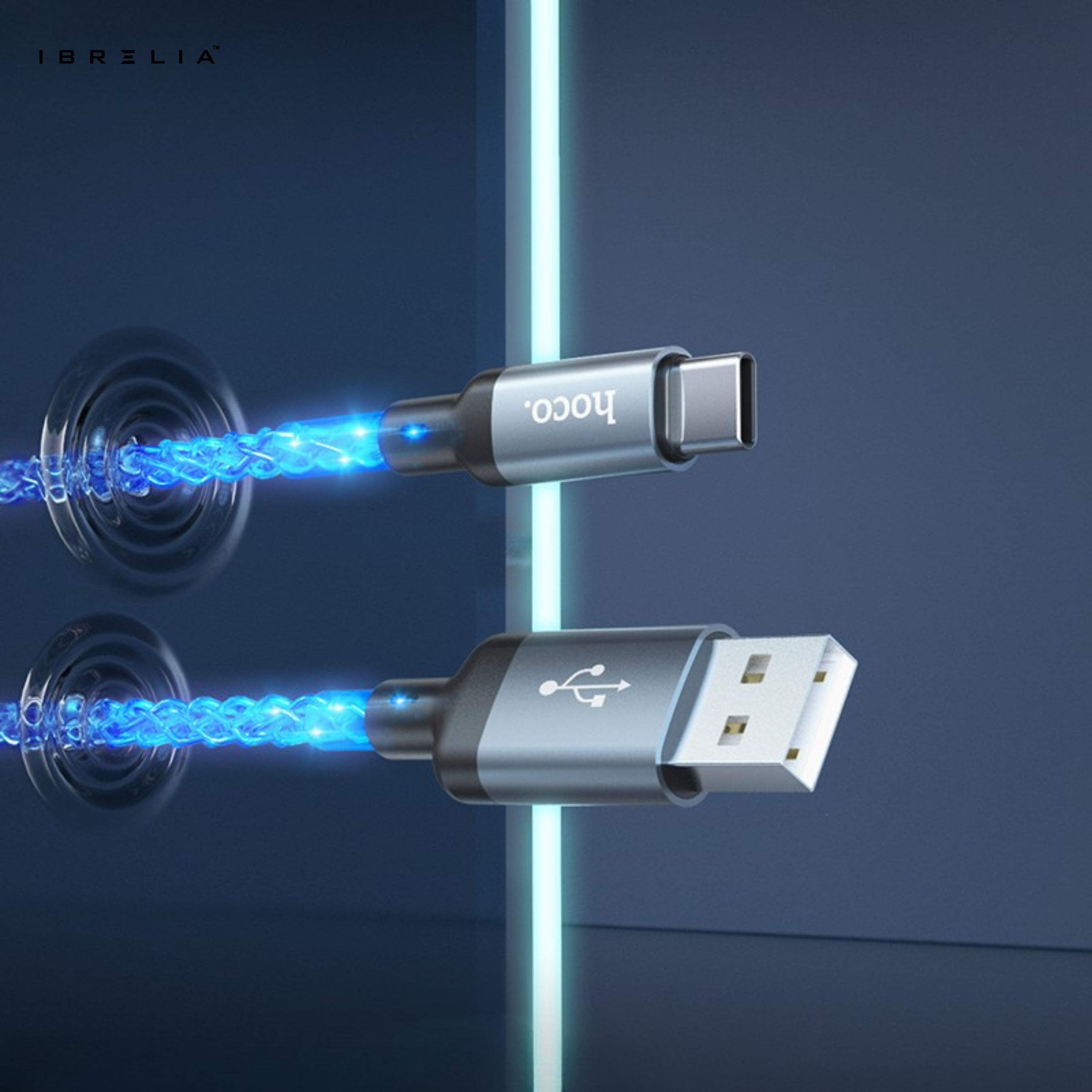 HOCO U112 Shine LED 3A Charging Data Cable (USB-A to Type-C) | IBRELIA™