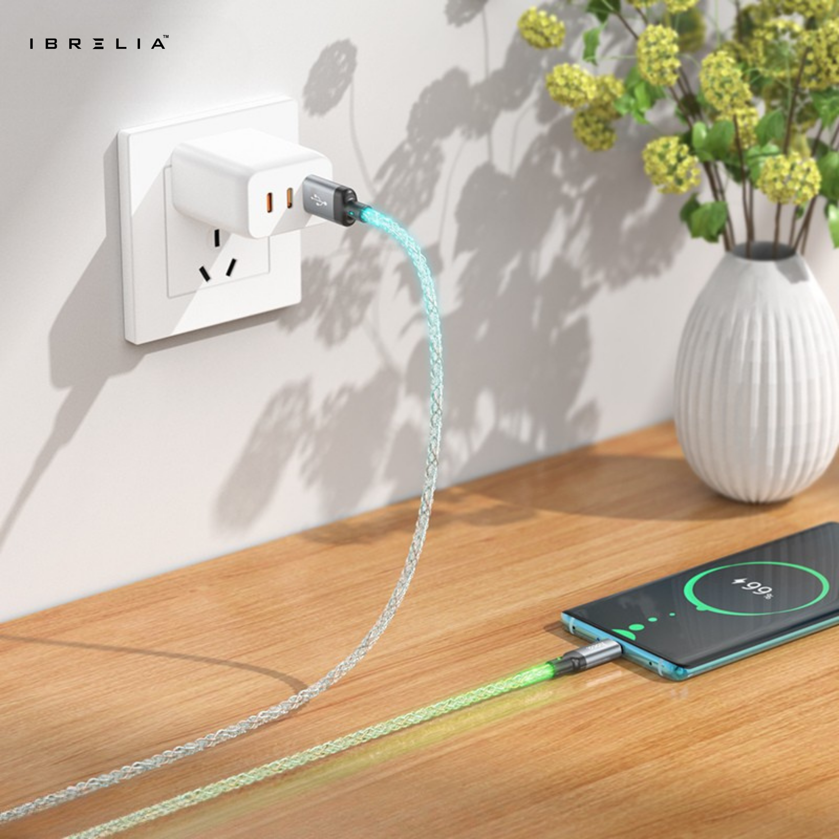 HOCO U112 Shine LED 3A Charging Data Cable (USB-A to Type-C) | IBRELIA™