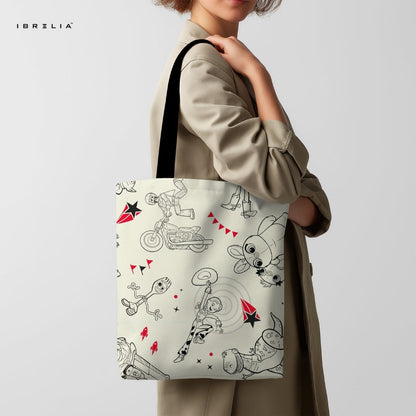 IBRELIA™ Toy Story Sketch Tote Bag – Minimal Cartoon Pop Art Tote IBRELIA
