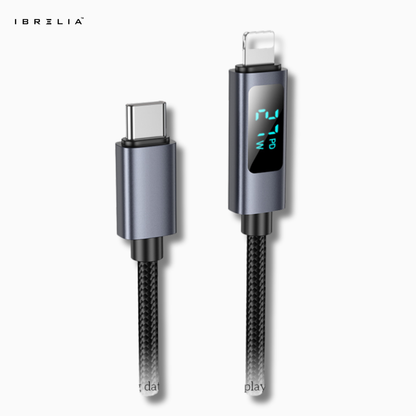 HOCO X112 Favor 27W PD Charging Data Cable with Power Display (USB-C to iP) | IBRELIA™