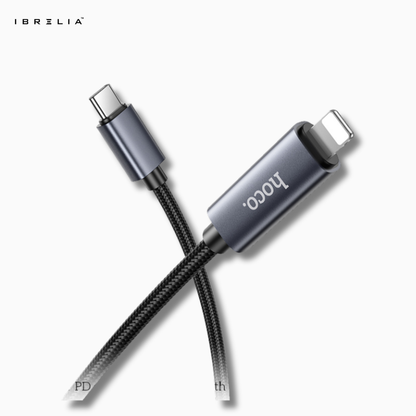 HOCO X112 Favor 27W PD Charging Data Cable with Power Display (USB-C to iP) | IBRELIA™