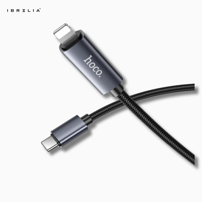 HOCO X112 Favor 27W PD Charging Data Cable with Power Display (USB-C to iP) | IBRELIA™
