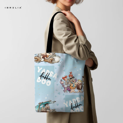 IBRELIA™ Yabba Dabba Cartoon Tote Bag – Retro Stone Age Pop Art Tote IBRELIA