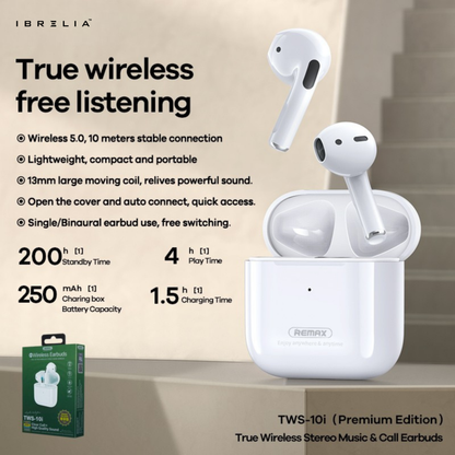 REMAX TWS-10i True Wireless Stereo Earbuds | Clear Call + High-Quality Sound | IBRELIA™