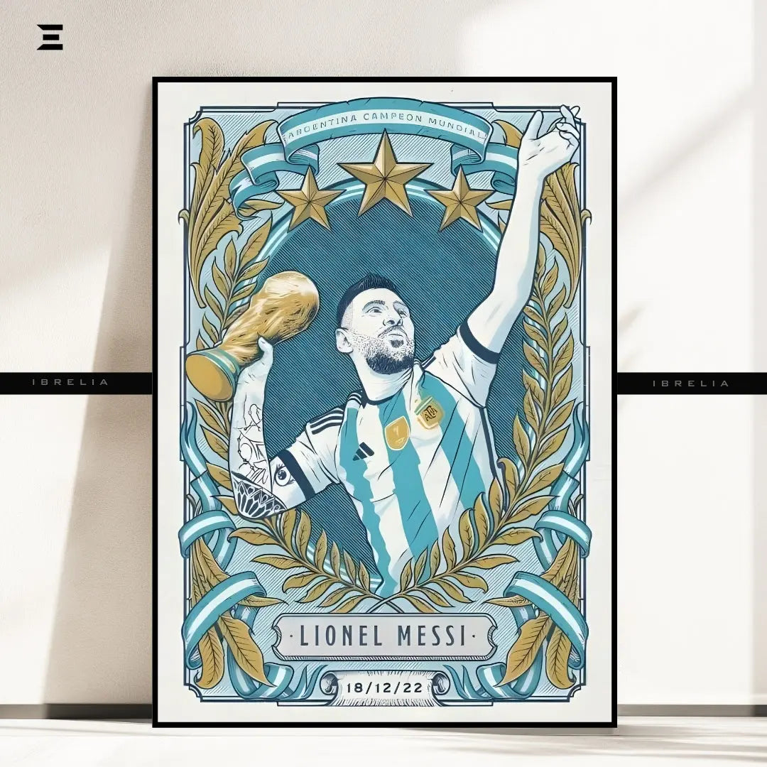 Lionel Messi Resin Wall Art – Argentina World Cup 2022 Champion Edition IBRELIA