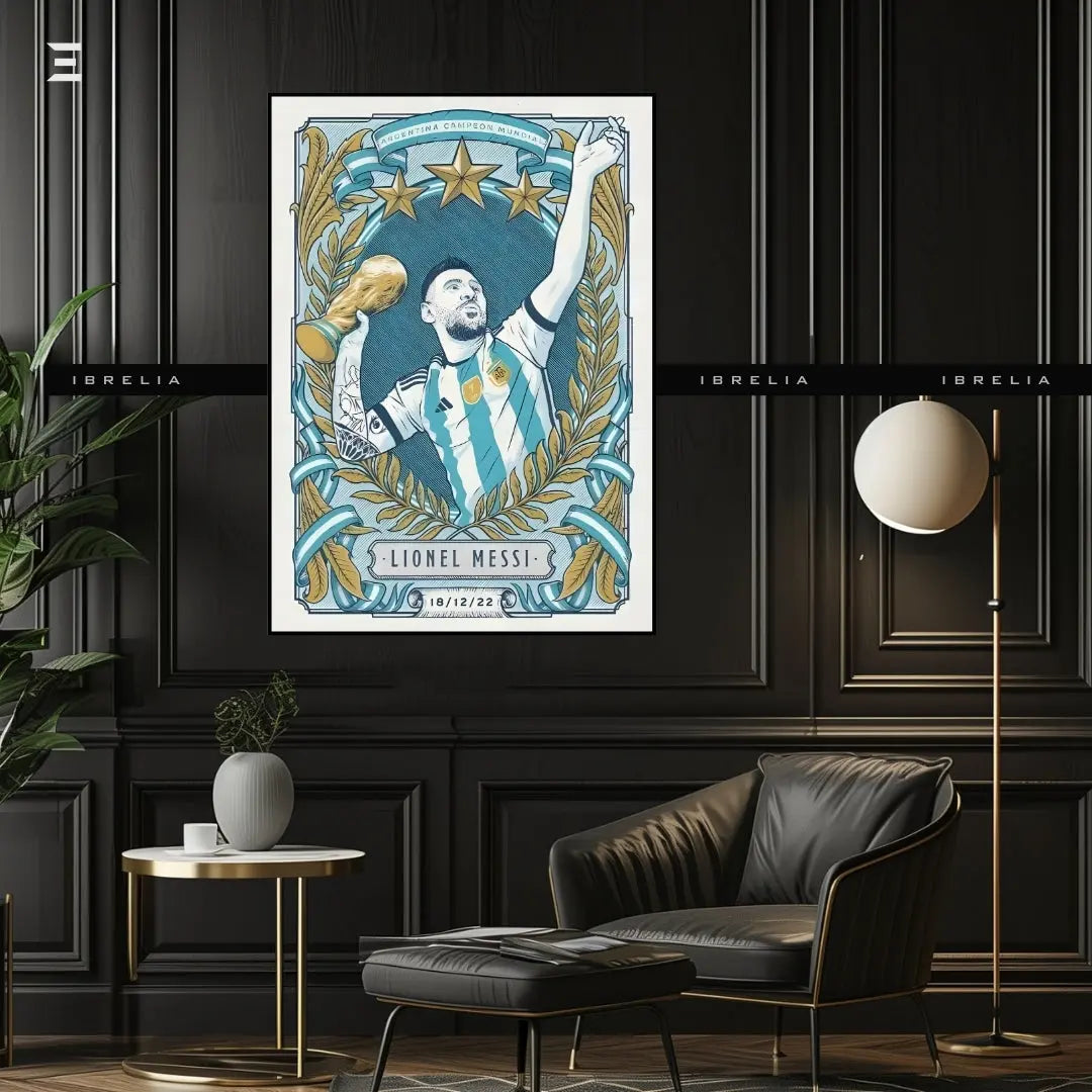 Lionel Messi Resin Wall Art – Argentina World Cup 2022 Champion Edition IBRELIA