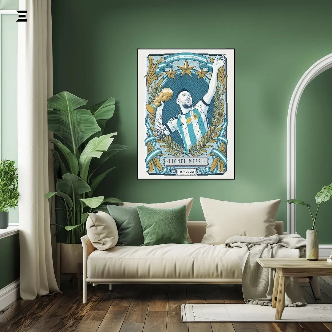 Lionel Messi Resin Wall Art – Argentina World Cup 2022 Champion Edition IBRELIA