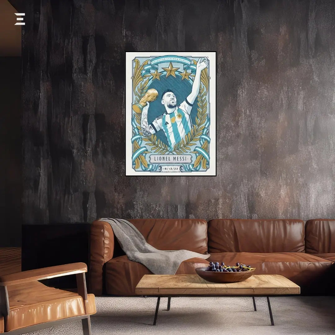 Lionel Messi Resin Wall Art – Argentina World Cup 2022 Champion Edition IBRELIA