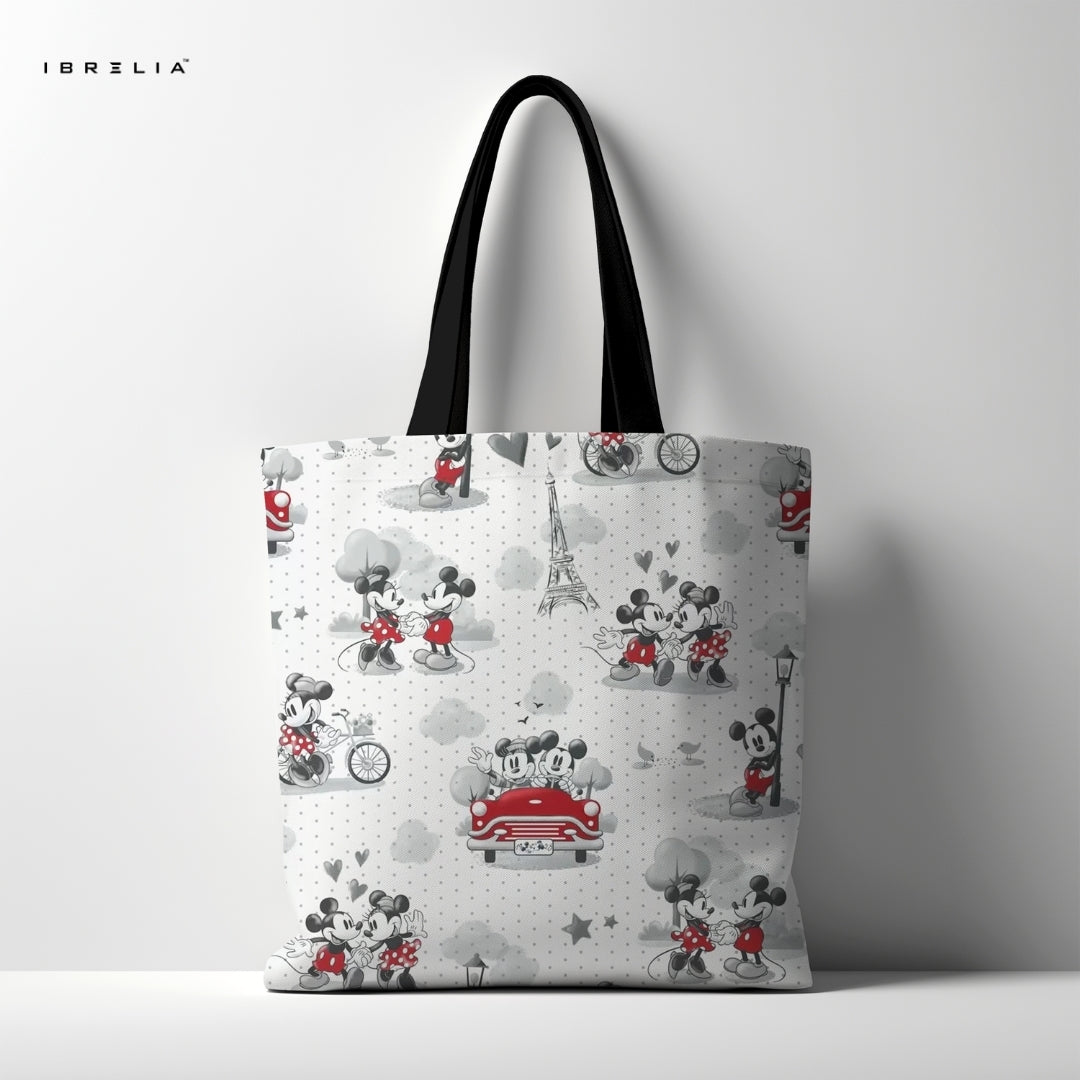 IBRELIA™ Paris Love Cartoon Tote Bag – Vintage Romance Aesthetic Tote
