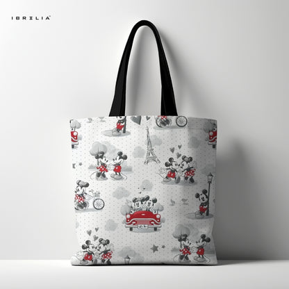 IBRELIA™ Paris Love Cartoon Tote Bag – Vintage Romance Aesthetic Tote