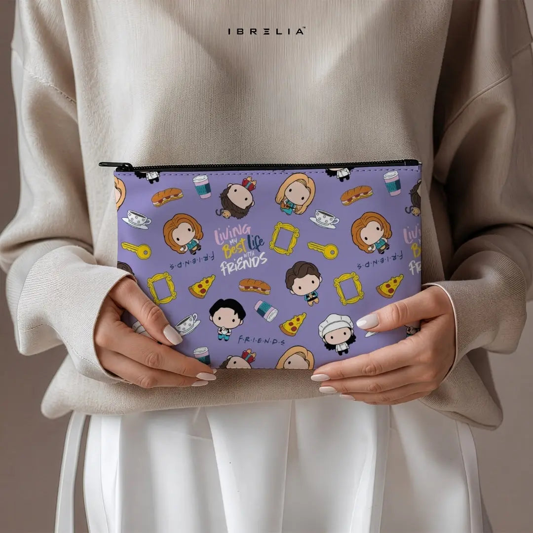 Purple Coffee Squad Makeup & Pencil Pouch – Double-Sided Print – IBRELIA™
