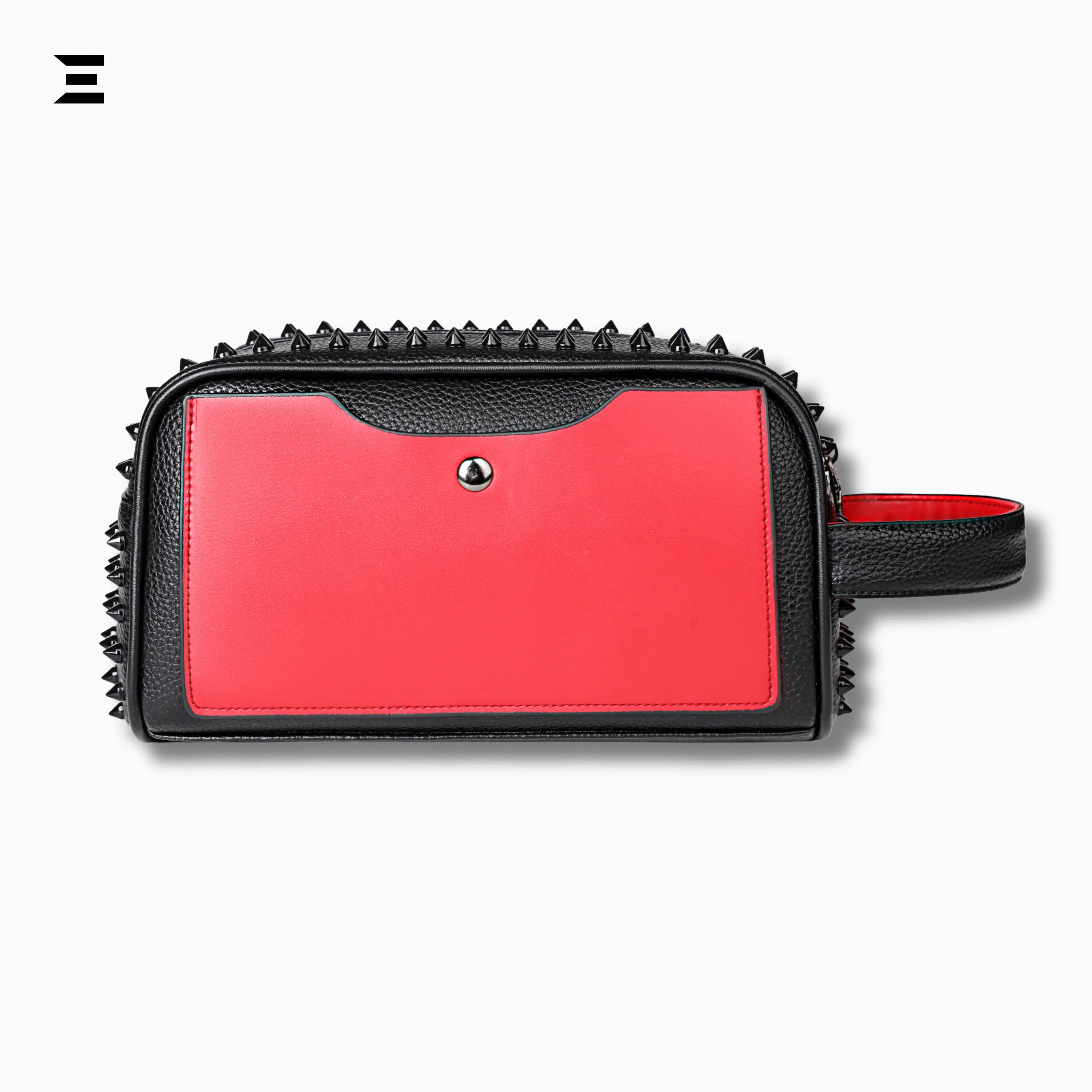 Elegant Black Rivet Leather Wrist Clutch – Unisex Evening & Party Bag IBRELIA™ IBRELIA