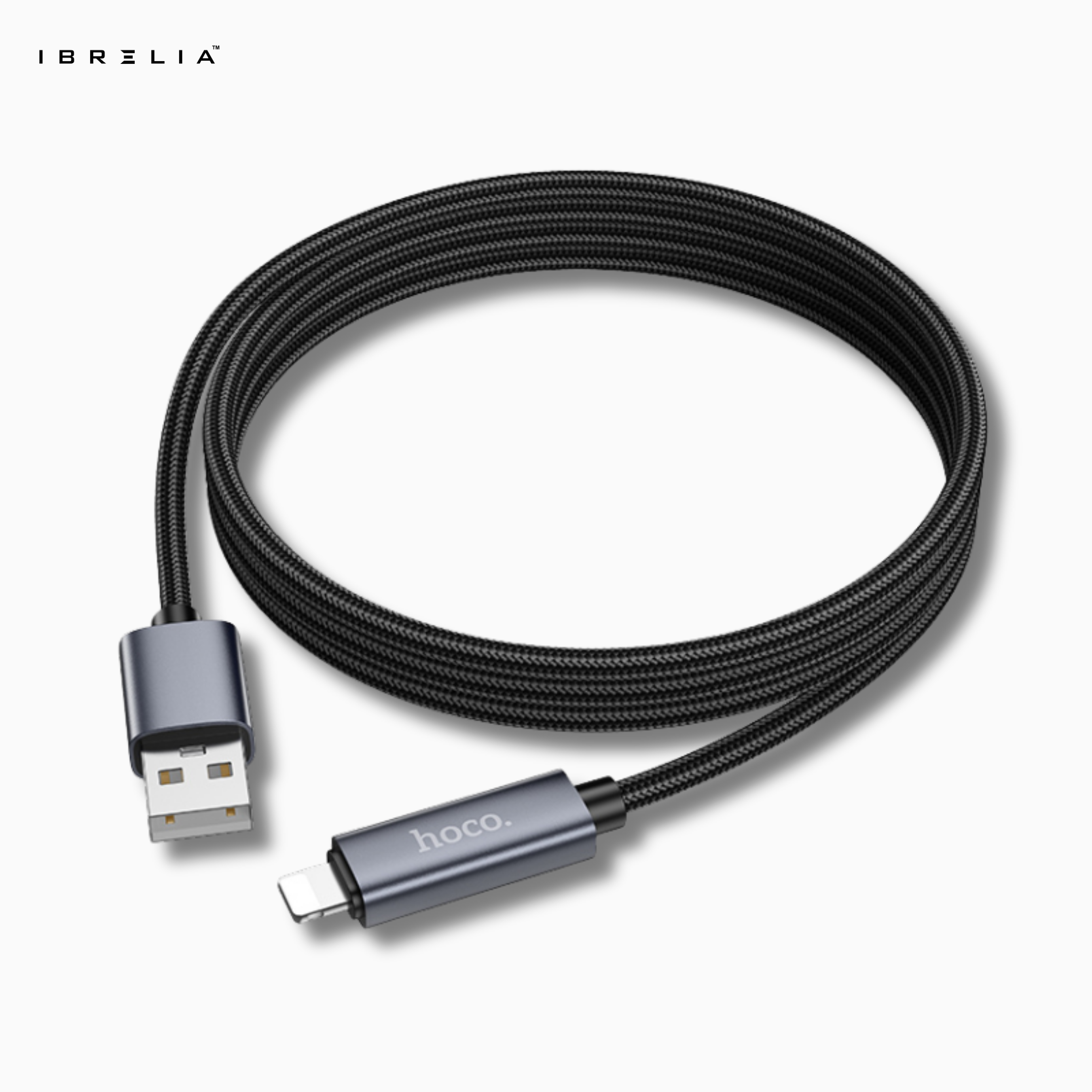 HOCO X112 Favor 2.4A Fast Charging Cable with Power Display (USB-A to iP) | IBRELIA™