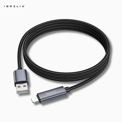 HOCO X112 Favor 2.4A Fast Charging Cable with Power Display (USB-A to iP) | IBRELIA™