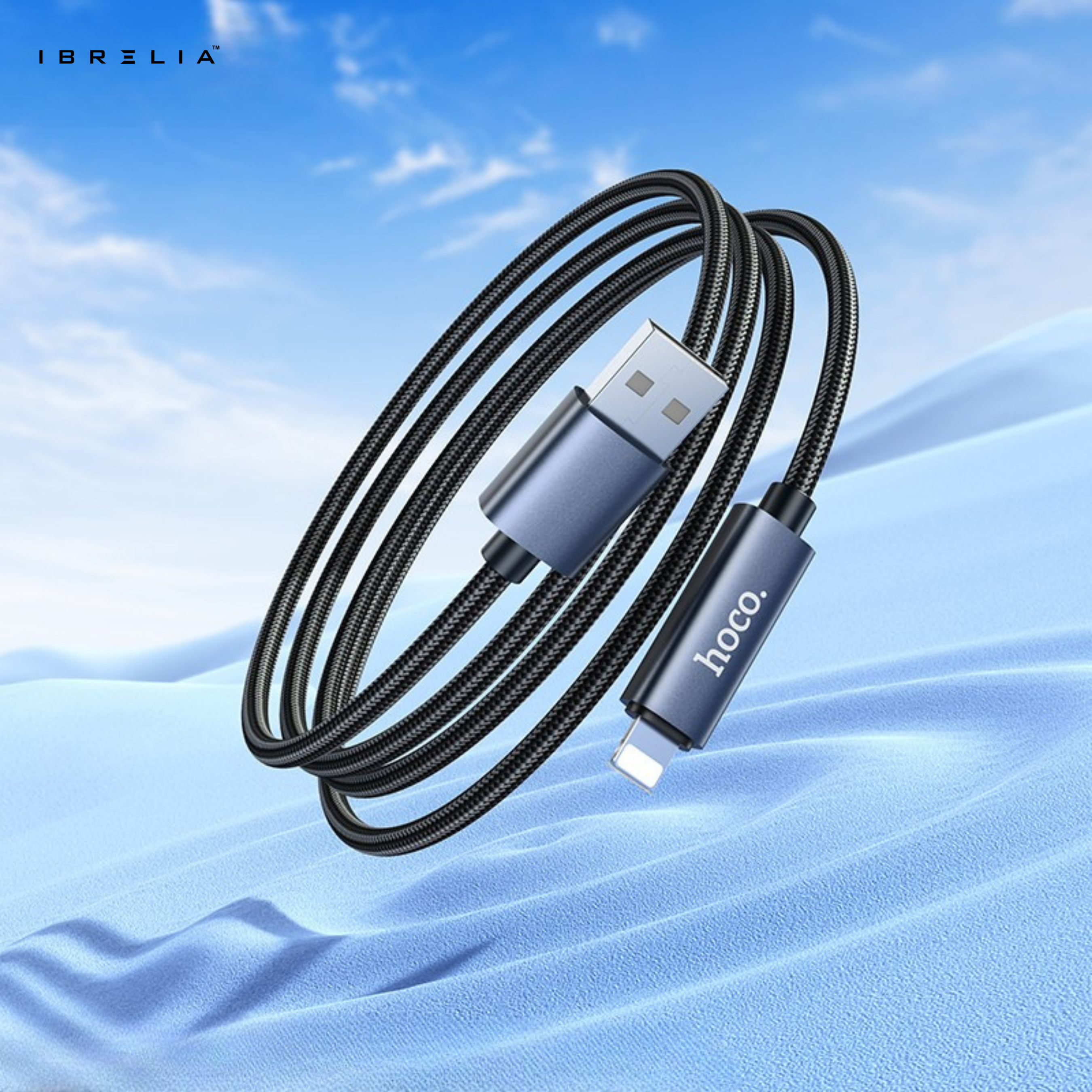 HOCO X112 Favor 2.4A Fast Charging Cable with Power Display (USB-A to iP) | IBRELIA™