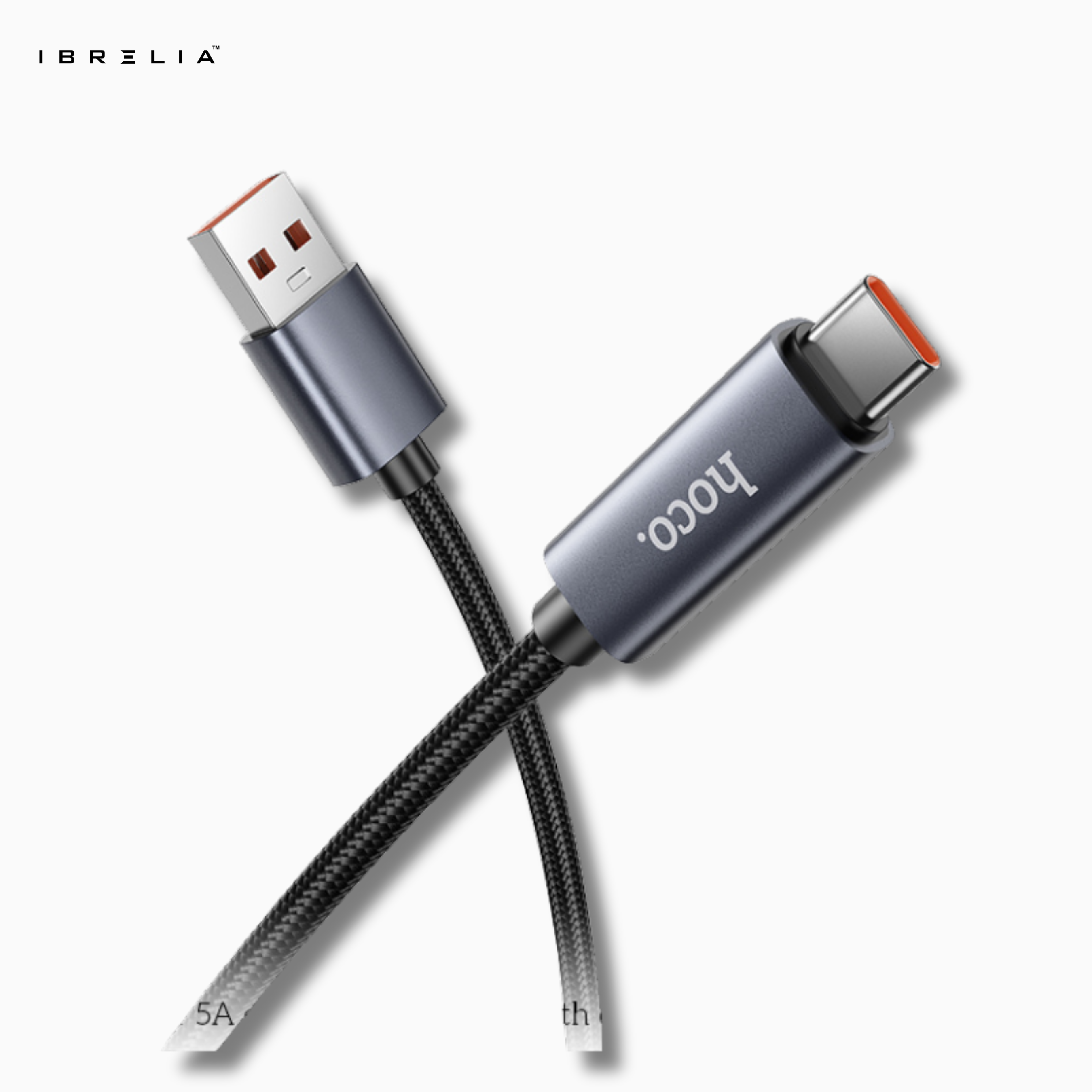 HOCO X112 Favor 5A Fast Charging Cable with Power Display (USB-A to Type-C) | IBRELIA™