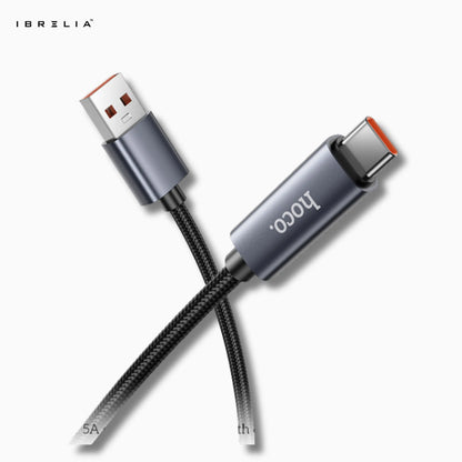 HOCO X112 Favor 5A Fast Charging Cable with Power Display (USB-A to Type-C) | IBRELIA™ IBRELIA