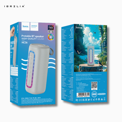 HOCO HC36 Brocade Sports Bluetooth Speaker | 10W Stereo Sound | RGB Lights | Portable Outdoor Speaker | IBRELIA™