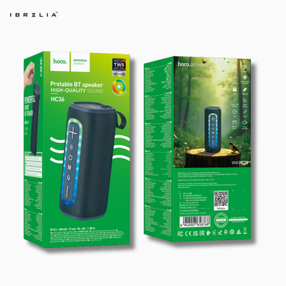 HOCO HC36 Brocade Sports Bluetooth Speaker | 10W Stereo Sound | RGB Lights | Portable Outdoor Speaker | IBRELIA™