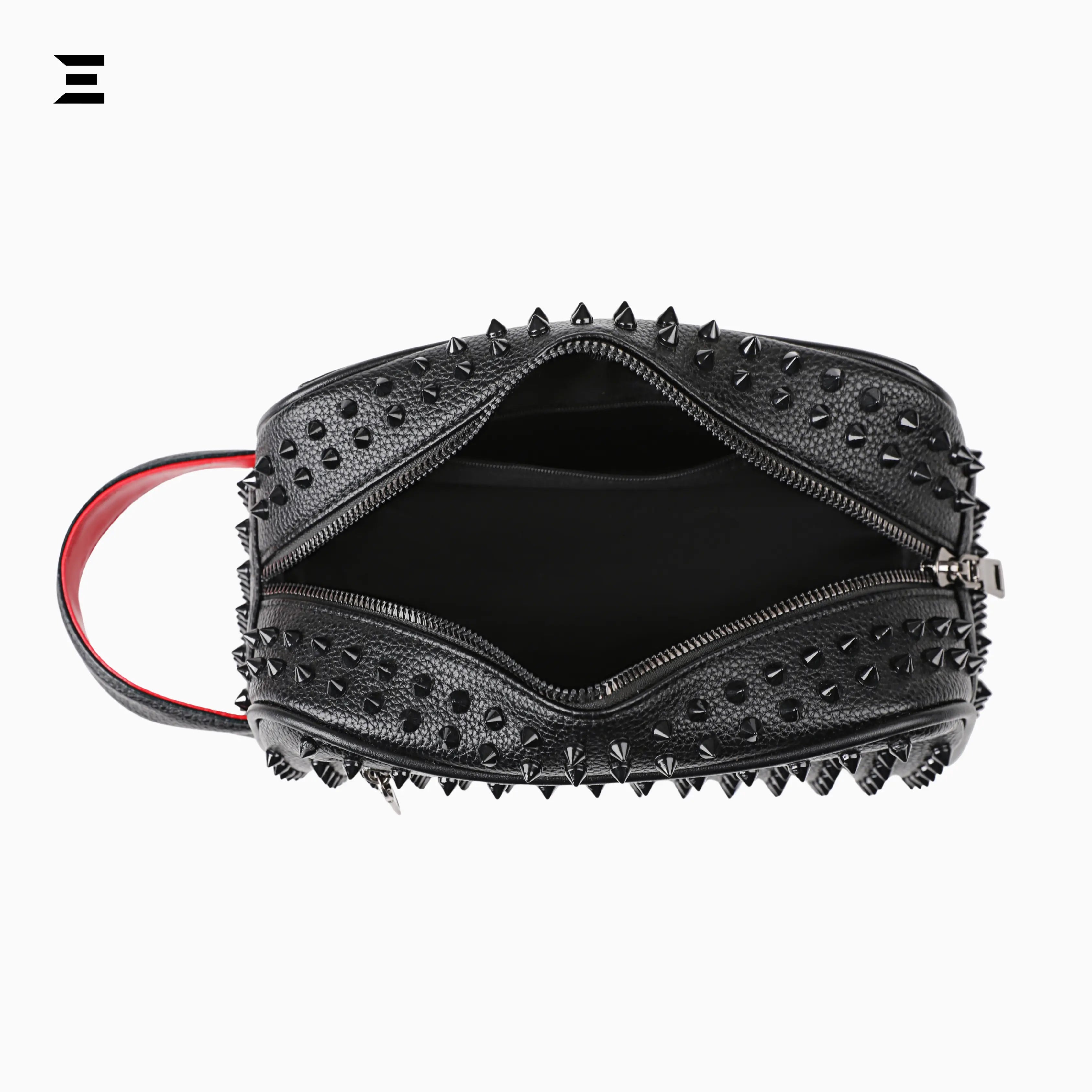 Elegant Black Rivet Leather Wrist Clutch – Unisex Evening & Party Bag IBRELIA™ IBRELIA