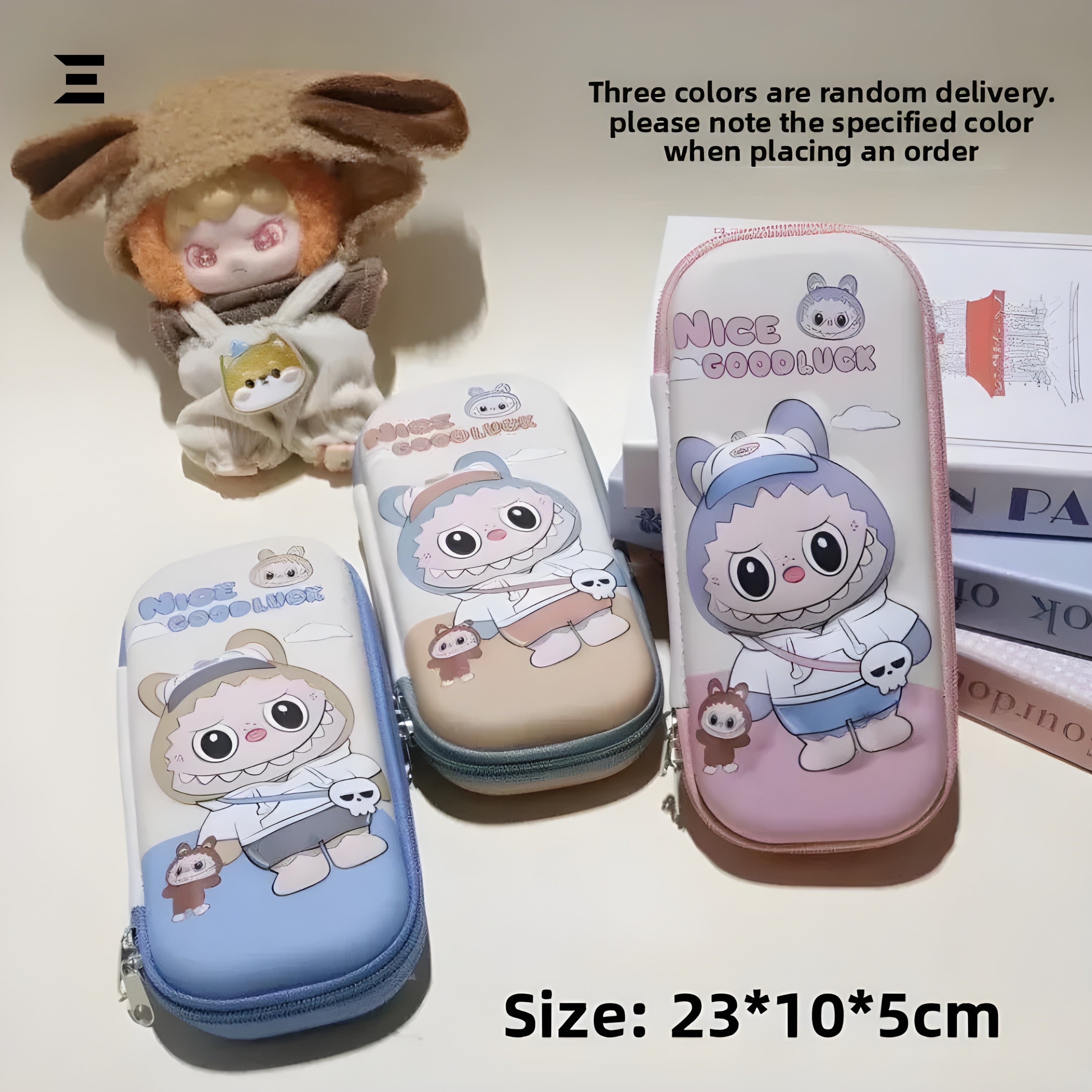 Cute Cartoon Pencil Case | Hard Shell Zipper Pouch | Large Capacity Stationery Organizer | IBRELIA™ IBRELIA