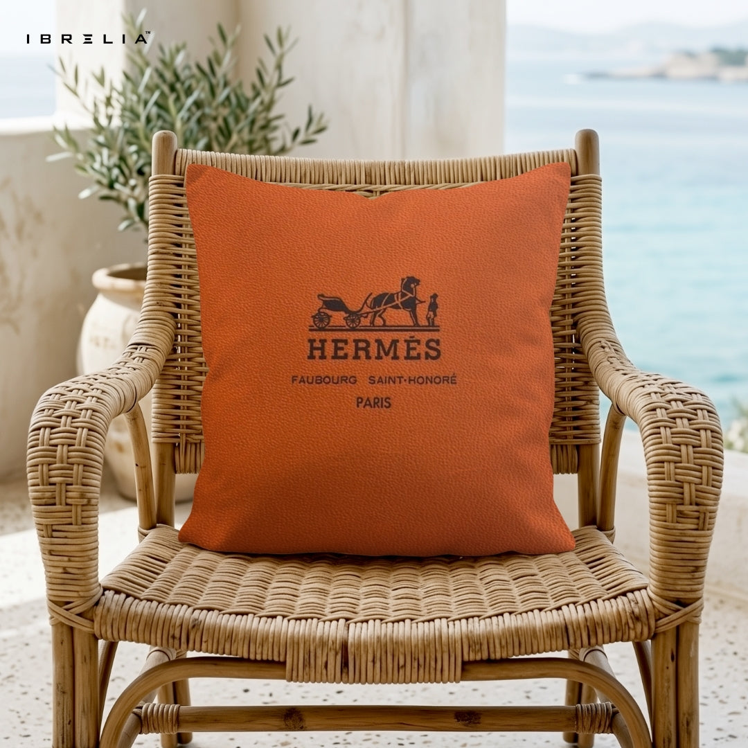 Luxury Orange Cushion 15x15 Inch | Minimal Premium Designer Style Pillow | IBRELIA™ IBRELIA