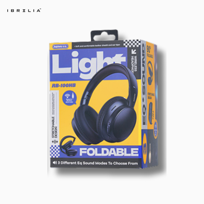 REMAX RB-100HB Wireless Headphones | Foldable Design | 3 EQ Sound Modes | Lightweight Comfort | IBRELIA™