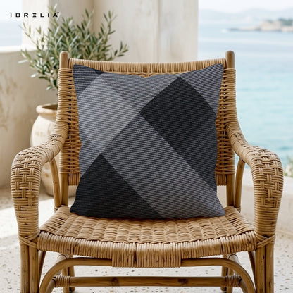 Abstract Geometric Cushion | Black & Grey Minimal Cushion | Modern Pattern Cushion | IBRELIA™ IBRELIA