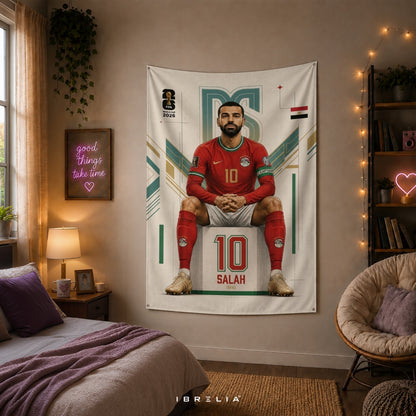 Mohamed Salah – FIFA World Cup 2026 – Premium Jute Fabric Tapestry – IBRELIA™