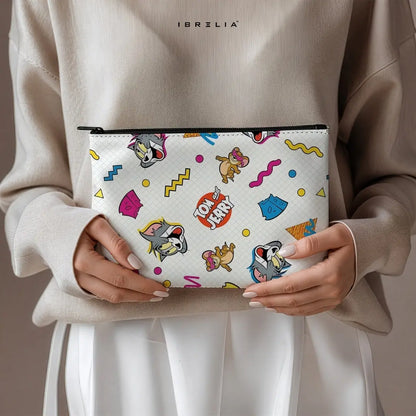 Retro Pop Chase Makeup & Pencil Pouch – Double-Sided Print – IBRELIA™
