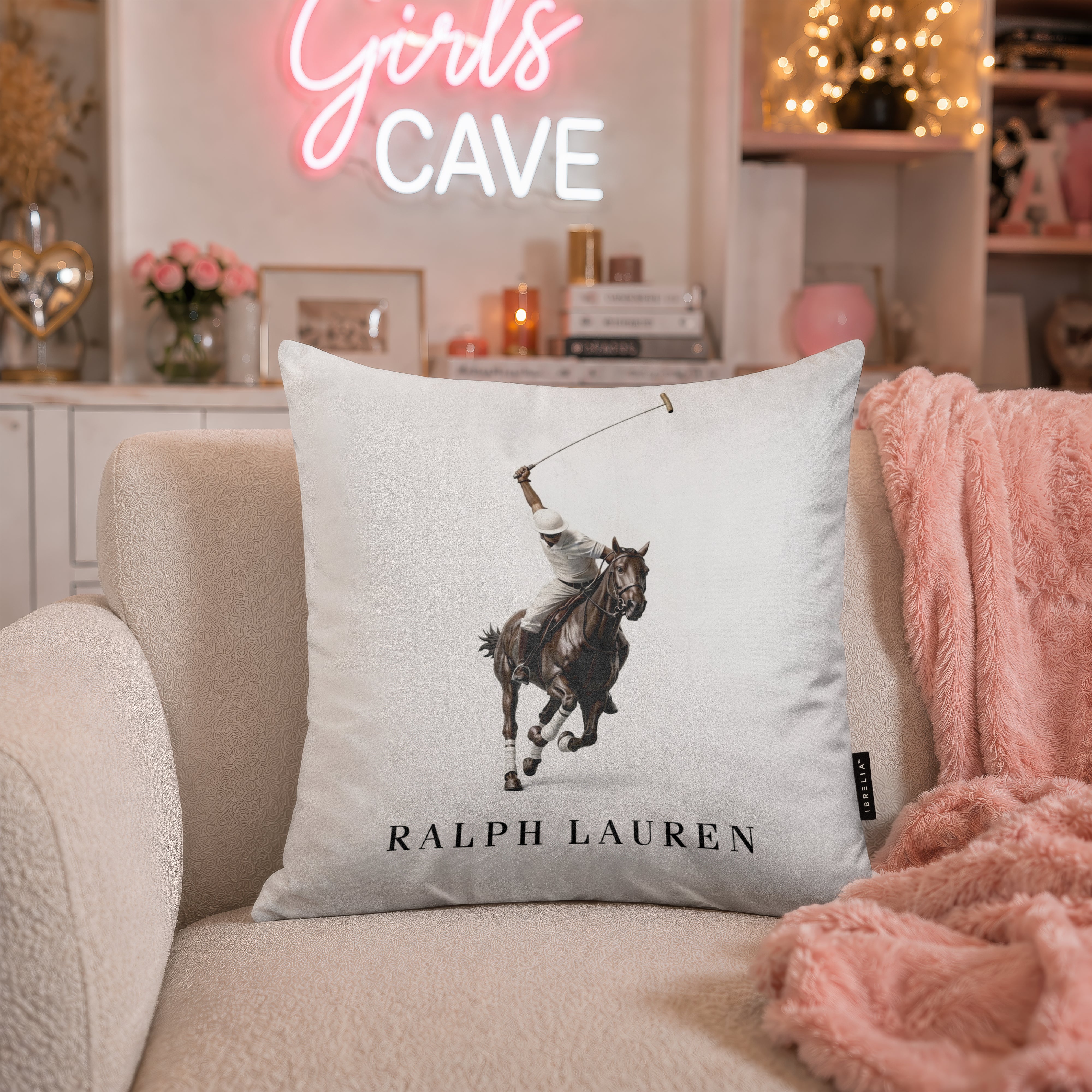 Polo Player Cushion | Premium Velvet Suede | Double-Sided Print