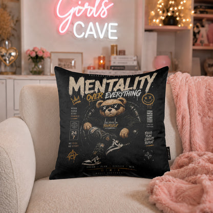 Mentality Teddy Cushion | Premium Velvet Suede | Double-Sided Print