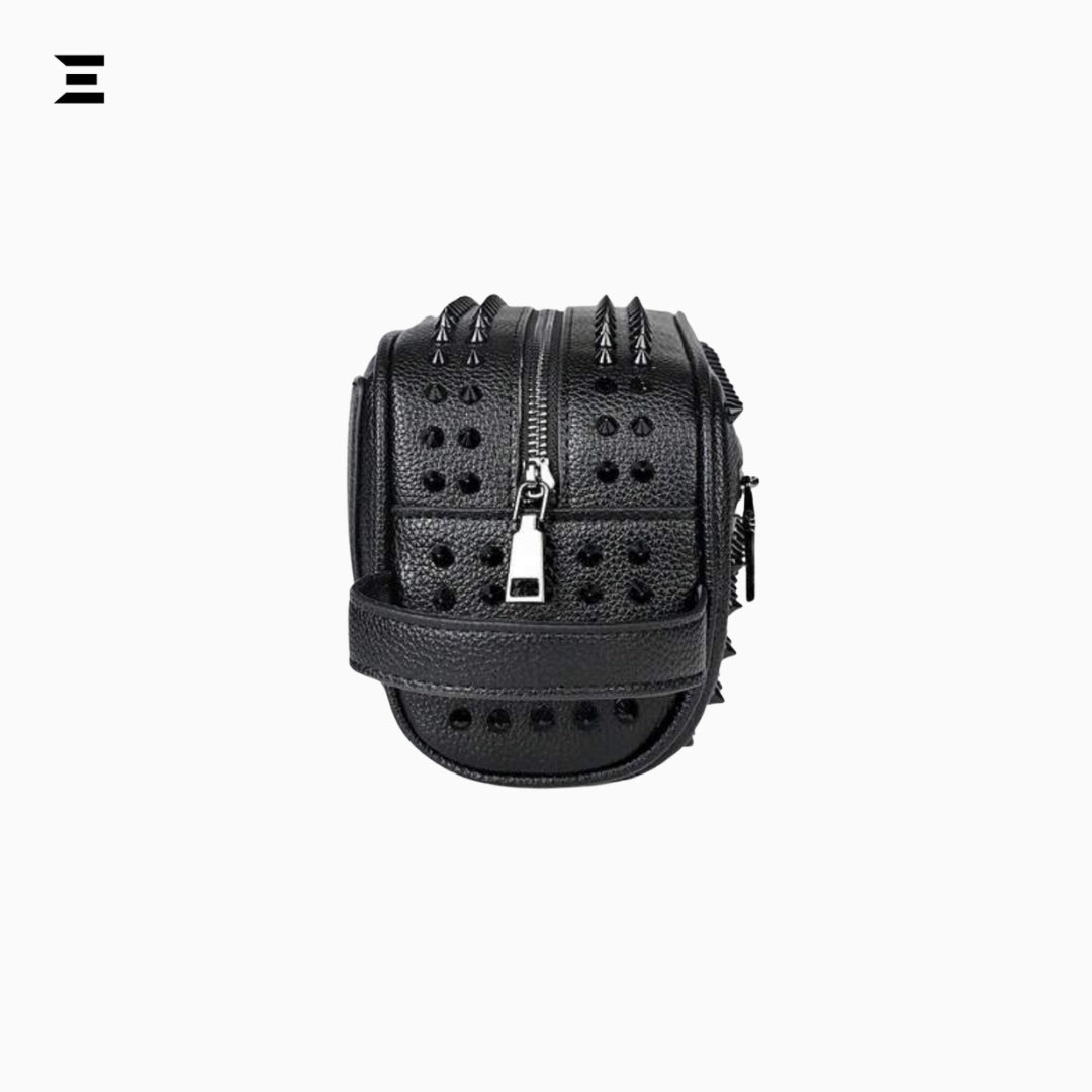 Elegant Black Rivet Leather Wrist Clutch – Unisex Evening & Party Bag IBRELIA™ - IBRELIA