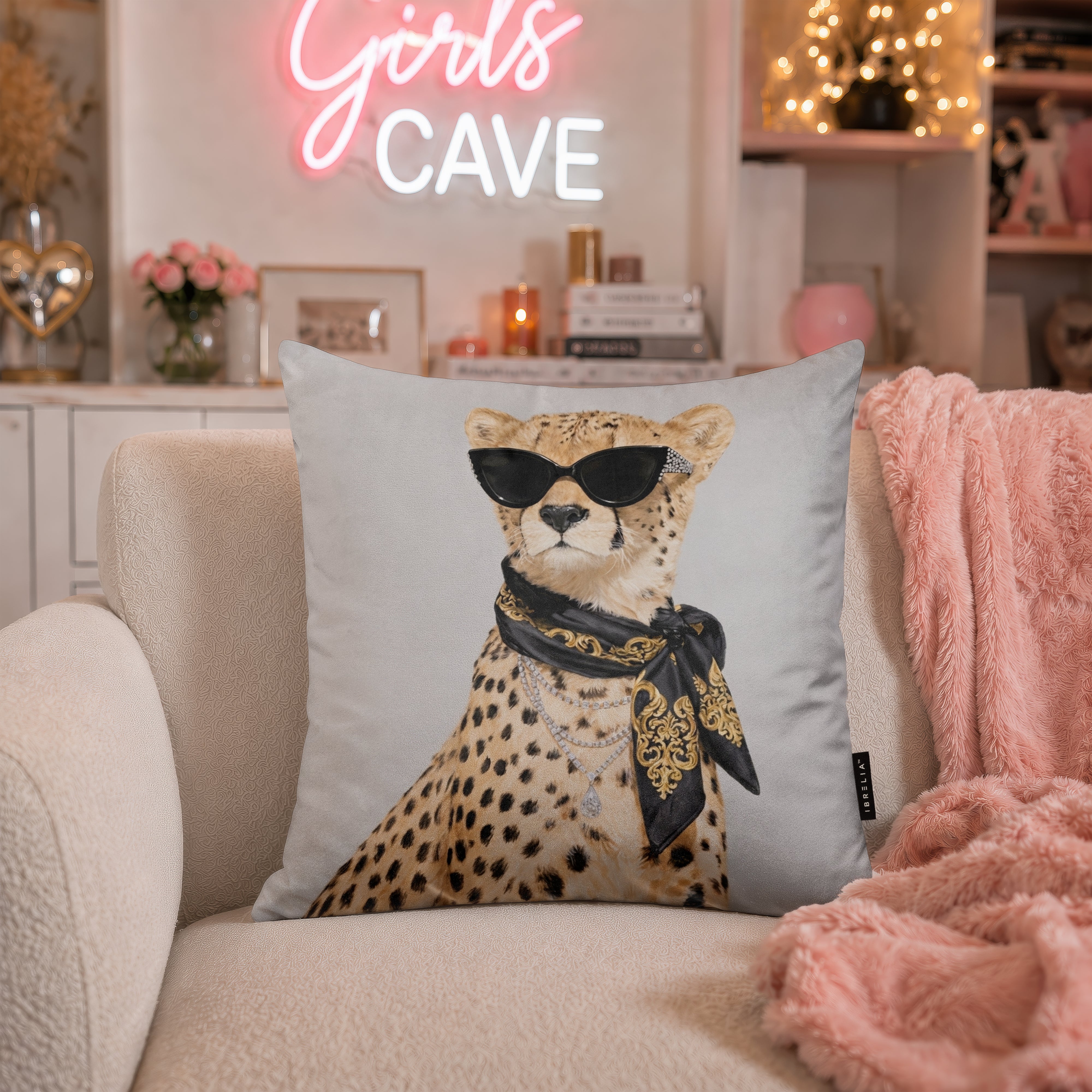 Luxury Cheetah Velvet Suede Decorative Cushion | Premium Double-Sided Print
