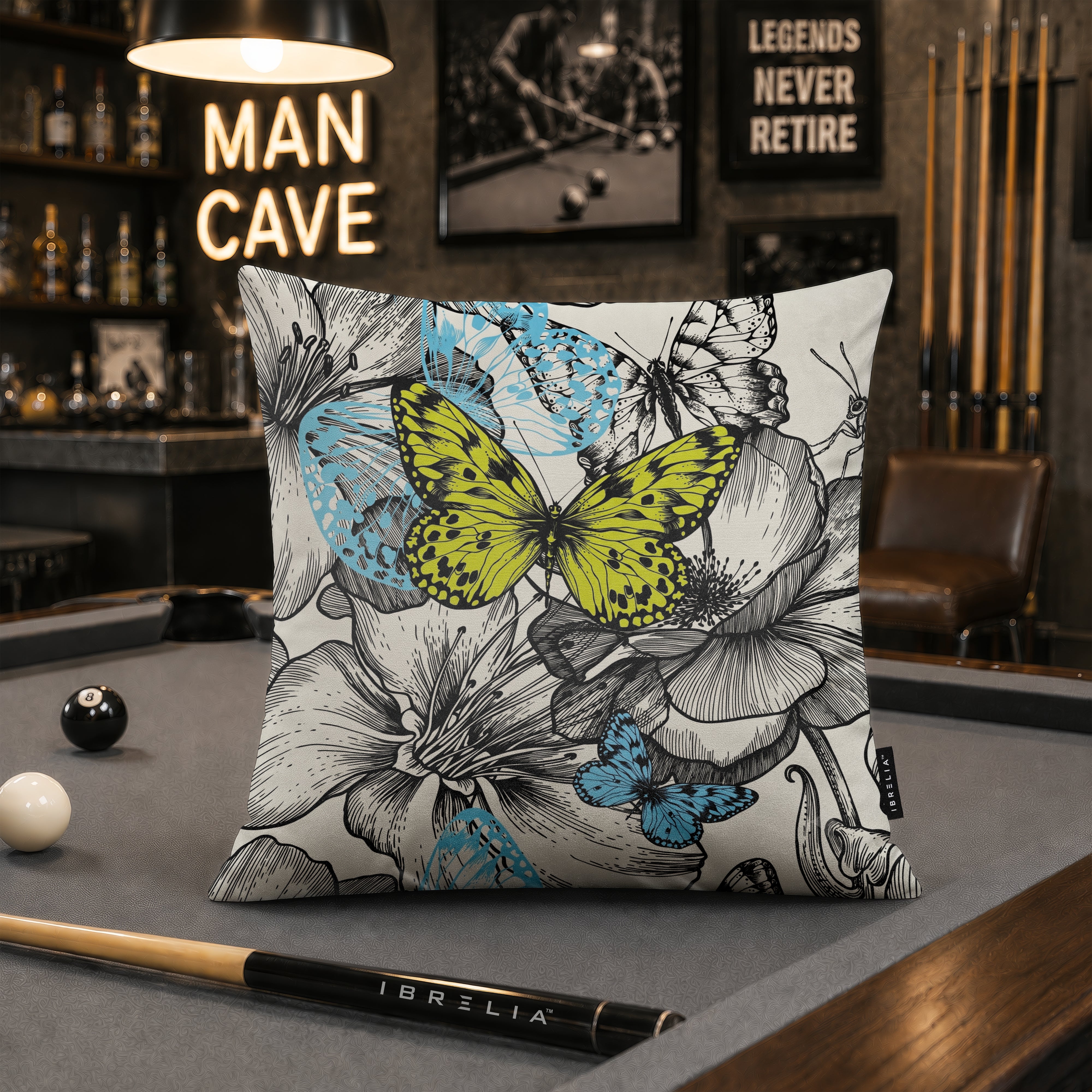 Butterfly Bloom Cushion | Premium Velvet Suede | Double-Sided Print