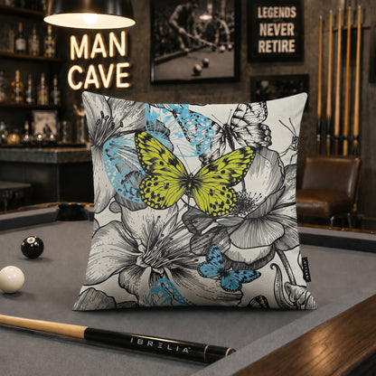 Butterfly Bloom Cushion | Premium Velvet Suede | Double-Sided Print