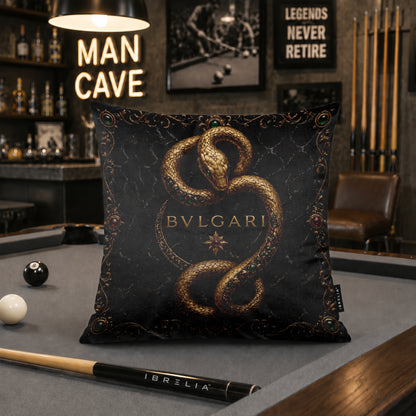 Bvlgari Serpenti Cushion | Premium Velvet Suede | Double-Sided Print